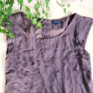 American Eagle Purple Tiered Blouse - Small